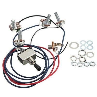 Lp Elektor Gitarren Ton Abnehmer Kabel  Kit 2T2V 500K Töpfe 3 Wege Scha5298