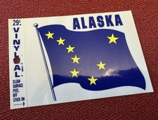 ALASKA Glossy Vintage Sticker DECAL Travel Tourism Retro State Flag Design