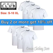 6 PACK PROCLUB PRO CLUB MENS HEAVYWEIGHT WHITE SHORT SLEEVE T SHIRTS COTTON TEE