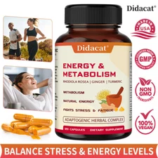 Energy & Metabolism Support Capsules Relief Stress Fights Fatigue Balance Mood