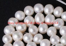8MM-9MM NEARLY ROUND WHITE FRESHWATER PEARL CULTURED BEADS STRAND 15INCH