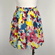 Juicy Couture Mini Skirt Silk Blend Semi Sheer Sash Pockets Floral Y2K Size S