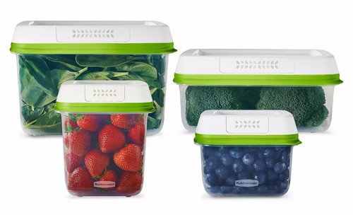 Rubbermaid FreshWorks Produce Food Storage Containers 8 pc Plastic Vented Lids - Picture 4 of 7