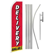 Delivery Available Swooper Flutter Feather Advertising Flag  Pole Kit