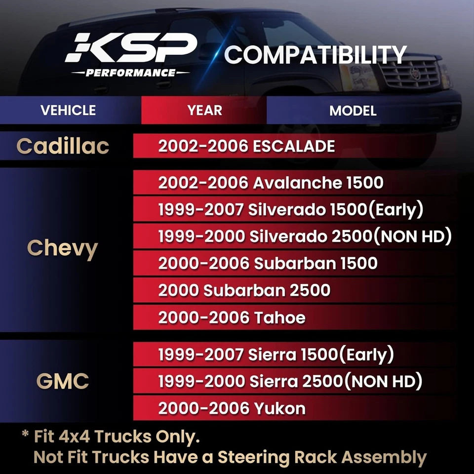 Barra de amarre de 0-6"" de alta resistencia 2 piezas para Chevy GMC Silverado Sierra 1500 2500 1999-2007 Foto 2 de 4