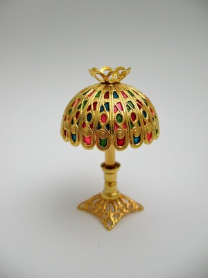 dollhouse doll house miniature ELECTRIC TIFFANY TABLE LAMP ...