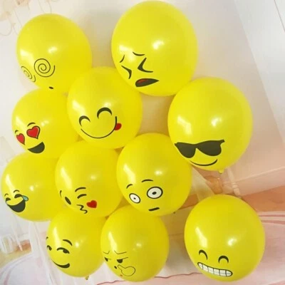 JEYEFFE Palloncini Emoticon in Lattice 12" - 60pz Emoji Smile | Festa Compleanno Eventi