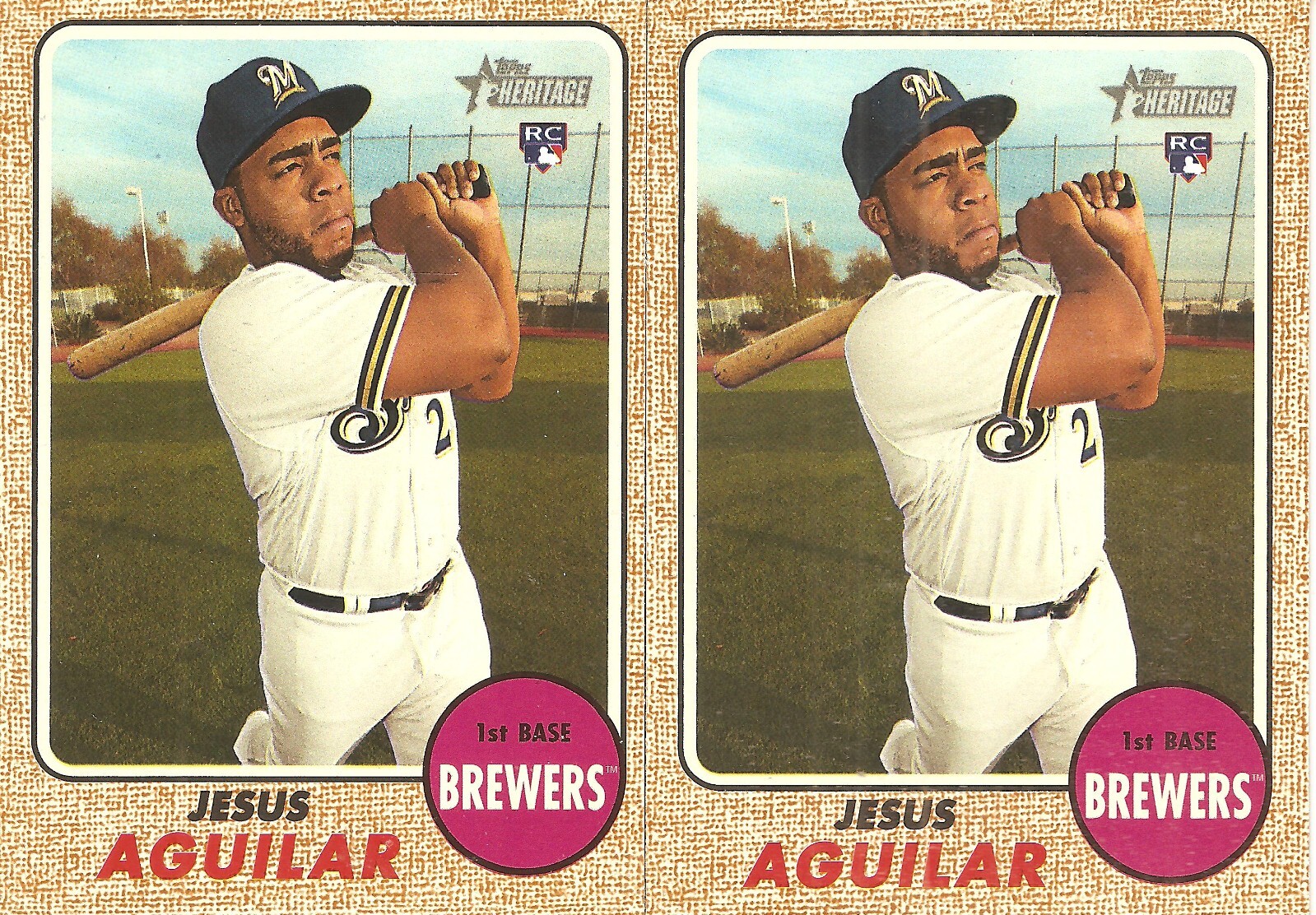 2 CARD 2017 TOPPS HERITAGE JESUS AGUILAR BASEBALL CARD LOT 558 eBay