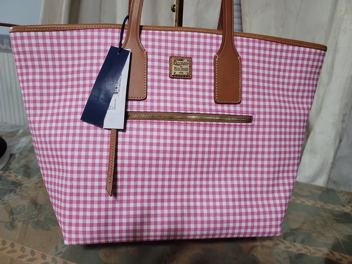 Pink gingham hotsell bag