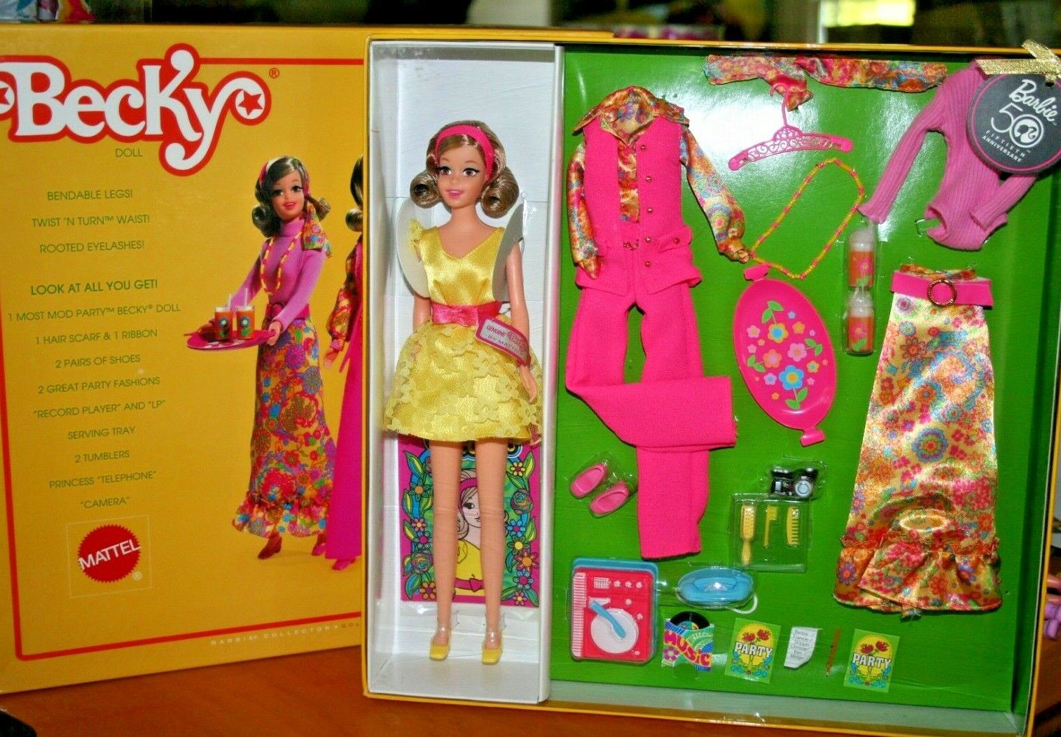 Becky Most Mod Party, NRFB, Gift Set 2008 Barbie 50th Anniversary  Collection New