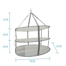 3Tiers Folded Mesh Clothes Hanging Dryer Large Sweater Drying Rack Clothesnet