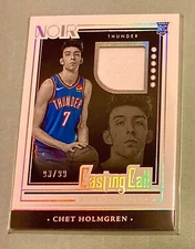 2022-23 Panini Noir Chet Holmgren CCM-CHG RC Rookie Memorabilia /99 Thunder SP