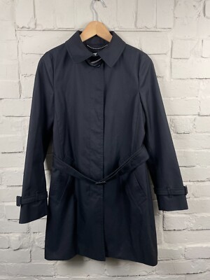 Coach Mac Mantel schwarz Knopfleiste Gürtel Damengröße UK Small 8-10 Trench Smart Cas
