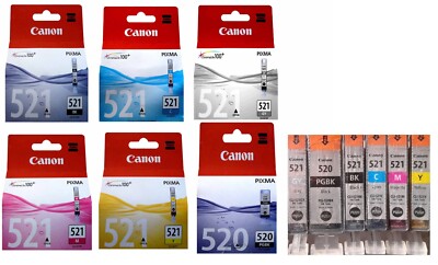 Canon PGI-520BK CLI-521BK CLI-521GY CLI-521C CLI-521M CLI-521Y MP540 MP550