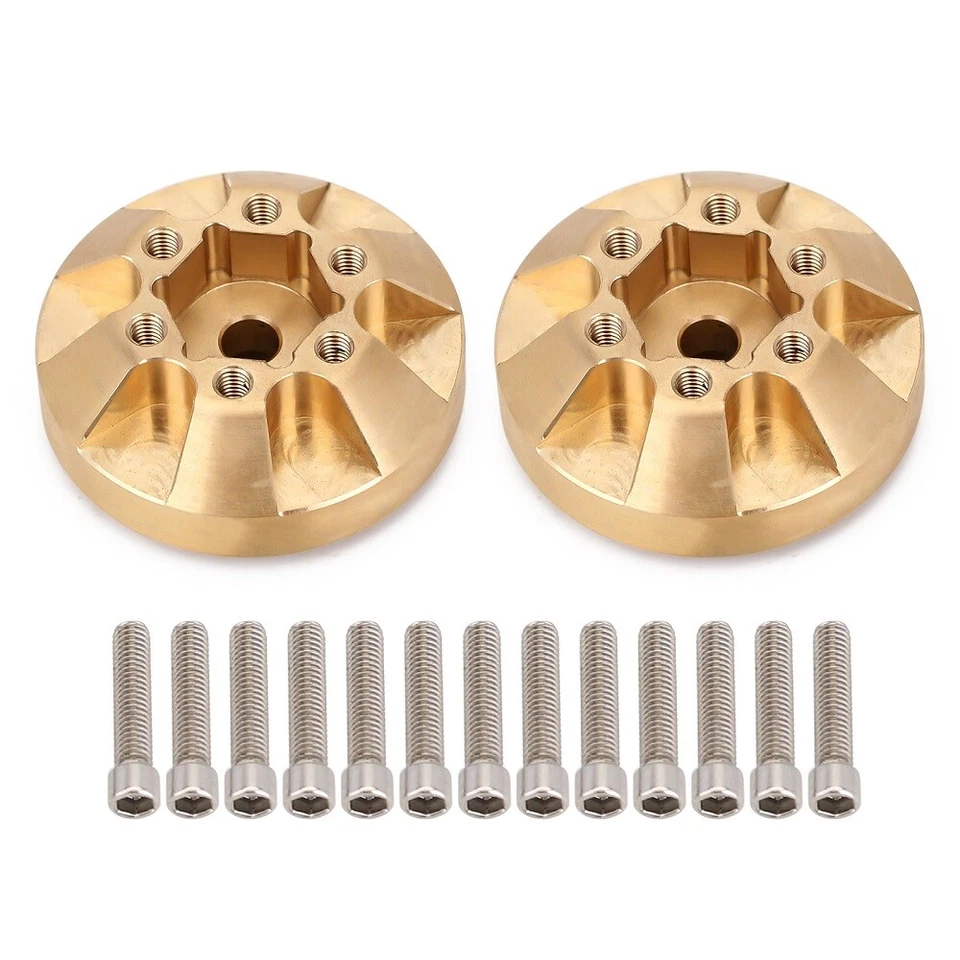  New Brass 12mm Wheel Hex Hub 1.9"/2.2" Wheel Rim for 1/10 RC Crawler SCX10 TRX4 - Image 2 of 4