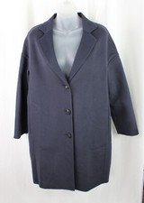 Peserico Navy Blue Double Faced Wool Cashmere Blend Long Sleeve Jacket Coat 40 6