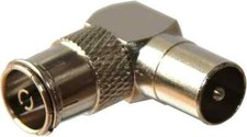Right Angle Coax TV Aerial Male plug Female Socket Adaptor Proception Brand