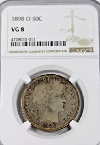 1898-O Barber Half Dollar : NGC VG08