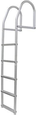 3005.4108 Heavy-Duty Aluminum Weld-Free Fixed Dock Ladder with Comfort Use round
