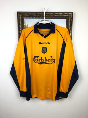 Liverpool Away football shirt 2000 Soccer Long Sleeve Jersey Mens