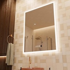28 x 36 inch LED Bathroom Mirror with Bluetooth Speaker, Induction Switch Lig...
