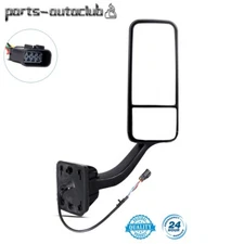 Passenger RH Side Door Black Power Heated Mirror For Freightliner Cascadia 08-16