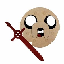 Hora de Aventuras NIÑOS TALLA 17" Finn Sword & Jake 14" Escudo Madera Hecho a Mano Juego