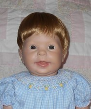 Monique Unisex INFANT Doll Wig SZ 13-15 BIG STRAWBERRY Short Hair Partial Cap