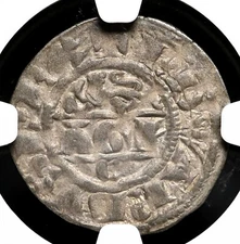 ANGLO-GALLIC, Aquitaine. Edward I, Silver Denier, 1272-1307, NGC XF40