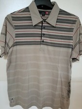 Mens Quiksilver Polo stripe shirt grey. Size Large slimfit.