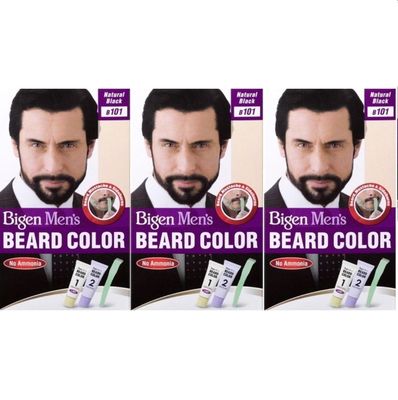 3 x Bigen Herren BARTFARBE (Naturschwarz B101)