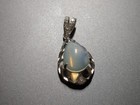 2.50 Ct.Ethiopia Natural White Pear Cut Play-of-Color Opal Silver/RhodiumPendant — photo 3