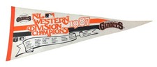 1987 San Francisco Giants NL Western Division Champions Roster Felt Pennant 12 x