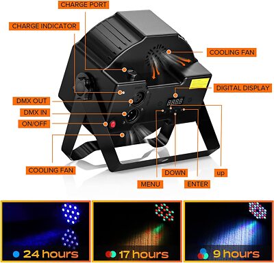 LED PAR Strahler Akku, 4er Set RGB Bühnenlicht Mit DMX & Fernbedienung – Für DJ, Party, Club & Outdoor LED PAR Strahler Akku, 4er Set RGB Bühnenlicht Mit DMX & Fernbedienung – Für DJ, Party, Club & Outdoor