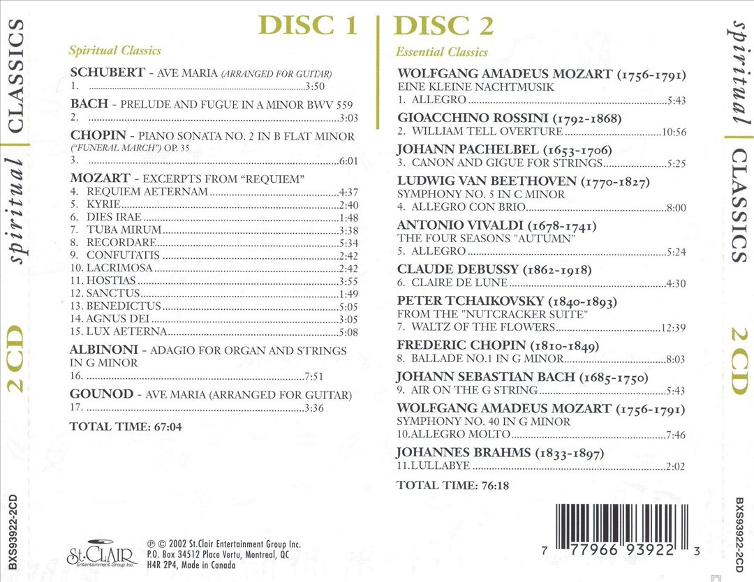 VARIOUS ARTISTS SPIRITUAL CLASSICS NEW CD