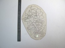 vtg 1960s 1970s Tattoo acetate stencil Black Rose of Death LG.