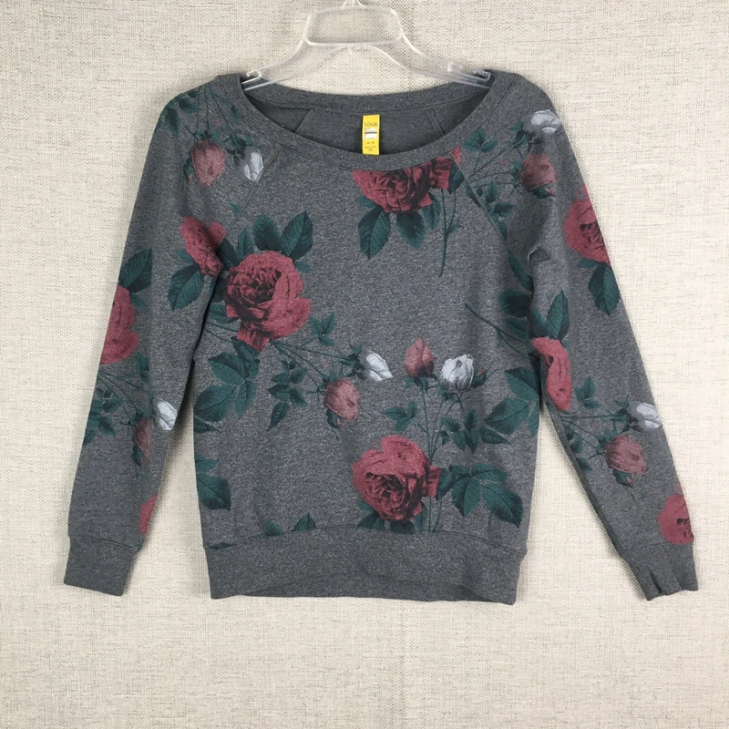 lole roses boat neck whisigoth dark floral montreal sweatshirt
