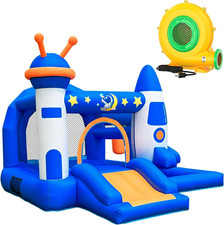 Kid Bounce House, Space Rocket Theme Inflatable Bounce House for 3-6 with 370W B