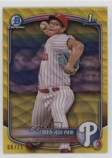 2025 Bowman Chrome Prospects Yellow Wave Refractor 68/75 Wen-Hui Pan #BCP-6 1i7n