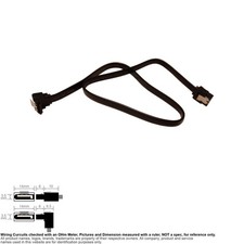 Cable SATA 7-Pin Data CD HDD SSD Drive 19.5" 90 Degree Right Angle Locking Clip