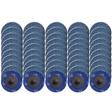 50 PCS 2 inch 36 Grit Zirconia Roll Lock Die Grinder Quick Change Sanding Discs