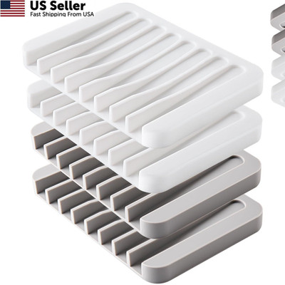 Silicone Soap Dish 4Pcs Self Draining Sponge Holder Bathroom Kitchen Sink Counte