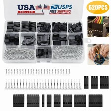 620Pcs Pitch Pin Housing Connector Male Female Crimp 2.54mm Pins Adaptor US