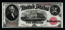 1917 $2 LARGE Size CRISP XF+/AU Legal Tender United States Note!