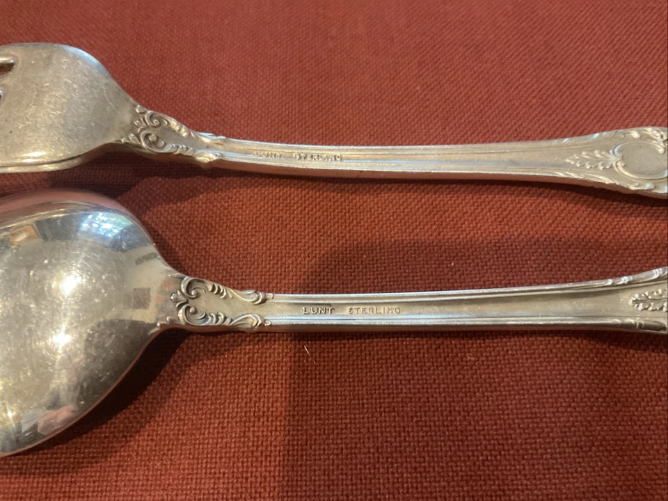 Американская викторианская суповая ложка вилка и крем из чистого серебра - Изображение 4 из 4