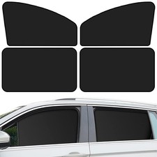 Car Window Sun Shades, Universal Interior Accessories - Double-Sided Black 4...