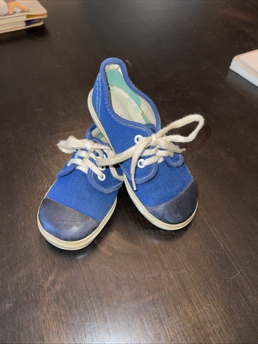 Vintage 1972 PF FLYERS Converse Blue Canvas Athletic Shoes Boys / Toddlers 6 USA