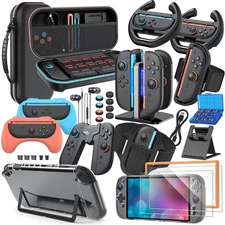 Switch 2 Accessories Bundle, 30-In-1 Kit for Nintendo Switch 2: Carrying Case, C