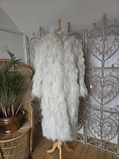 Vintage arctic Fox fur Coat jacket long coat M L