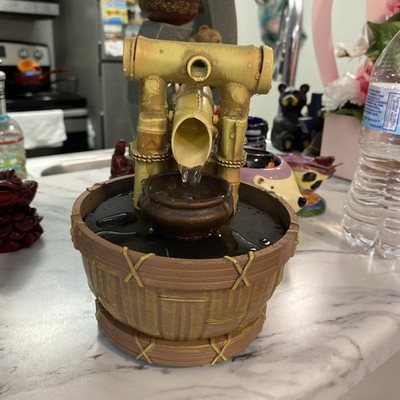 Home Elements Tipping Bamboo Water Fountain   Working